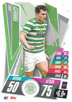 James Forrest Celtic Glasgow 2020/21 Topps Match Attax CL #CEL07